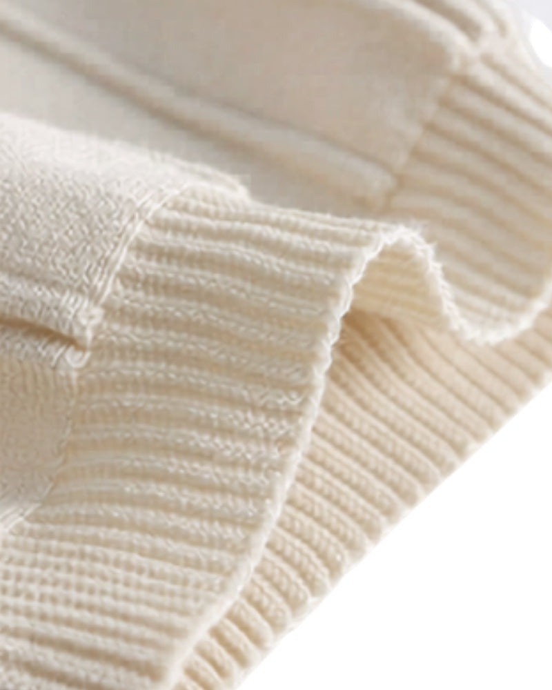 Men's Vertical-Rib Polo Shirt with a Short Zip - Beige