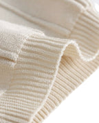 Men's Vertical-Rib Polo Shirt with a Short Zip - Beige