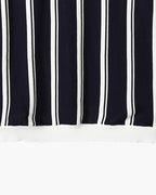 Men's Vertical-Stripe Zip Polo with Contrast Collar - Black