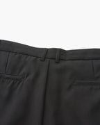 Men's Wide-Leg Pleated Trousers with Button Waist - Black