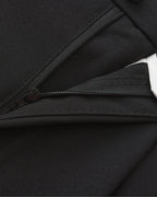 Men's Wide-Leg Pleated Trousers with Button Waist - Black