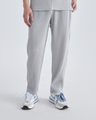 Men's Wide-Rib Straight-Leg Trousers with Side Pockets - Grey