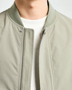 Men's Zip-Front Bomber Jacket with a Sleeve Pocket - Grey