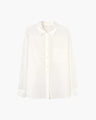 Women's Button-Front Shirt with a Single Chest Pocket - White
