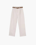 Women's Double-Pleat Trousers with a Wide-Leg Shape - White