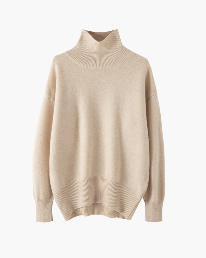 Women's High-Neck Jumper with Dropped Shoulders
