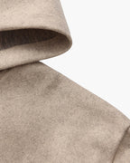 Women's Hooded Zip Jacket with Dropped Shoulders - Beige