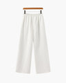 Women's Wide-Leg Trousers with a Gathered Waist - Ivory