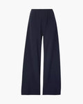 Women's Wide-Leg Trousers with a Gathered Waist - Black