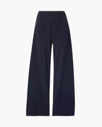 Women's Wide-Leg Trousers with a Gathered Waist - Black